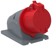 Розетка кабельная накладная IEK Magnum ССИ-115 16А 3Р+РЕ+N 400В IР44 красный картинка 